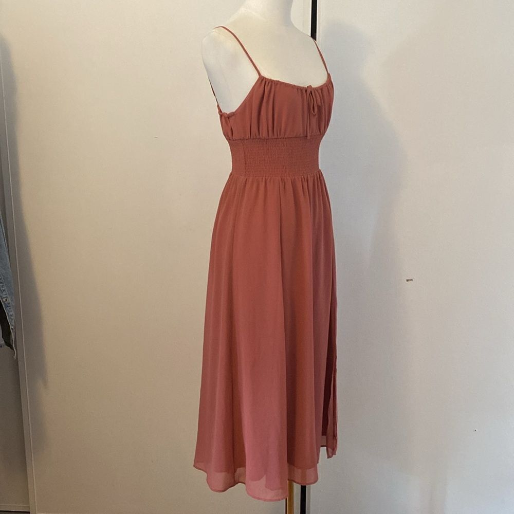 Aritzia Wilfred Genoa Smocked-waist Midi Dress Size Small - Picture 6 of 14